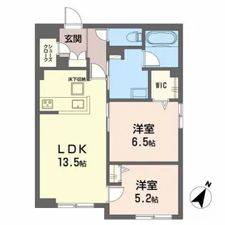 ベレオ八木【1階】の間取り