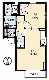 シャーメゾン学園前【1階】の間取り