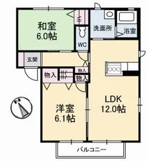 ベルエトワール庚午南【1階】の間取り
