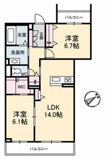 レジデンス ザ う越久【2階】の間取り
