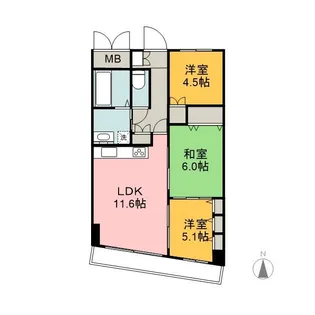 サングリーン平和公園【5階】の間取り
