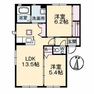 クレール金子Ⅲ【1階】の間取り