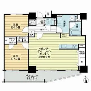 シティトリエ京橋【1904号室】の間取り
