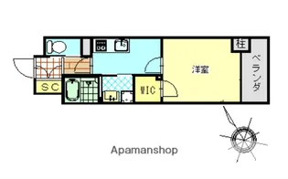 ラルジュ皆実【4階】の間取り