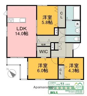 HEBEL MAISON KOMFORTABLE【2階】の間取り