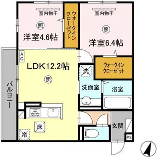 D-room尾長東【1階】の間取り
