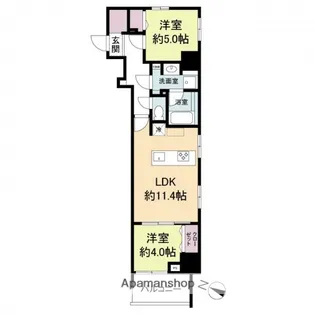 ブランシエスタ広島駅【4階】の間取り