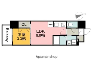 S−RESIDENCE広島駅CLARITY【806号室】の間取り
