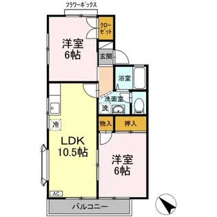 シャンブル岡田【2階】の間取り