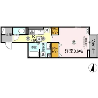D−ROOM高須2丁目 B棟【1階】の間取り