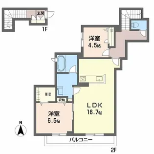 2LDKの間取り画像
