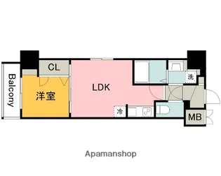 S−RESIDENCE観音公園ALORIA【9階】の間取り