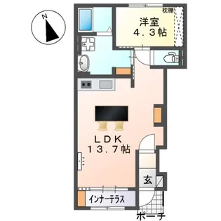 仮)スイートモダン船越【1階】の間取り