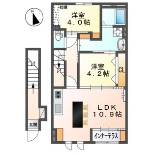 仮)スイートモダン船越【203号室】の間取り