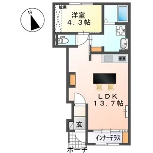 仮)スイートモダン船越【1階】の間取り