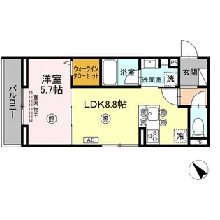 DーROOM庚午中【3階】の間取り