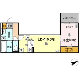 CAMPANELLA船越【1階】の間取り