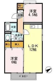 エコーハイツB棟【2階】の間取り