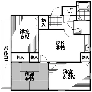 カプリス戸坂中町【3階】の間取り