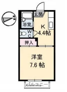 プレインコーポB棟【1階】の間取り