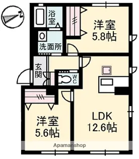 サンハイムC棟【1階】の間取り