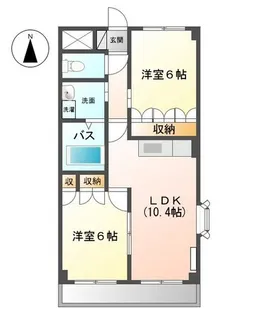 サン・ソレイユ西条 弐番館【2階】の間取り
