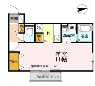 ベルメゾンB棟【102号室】の間取り
