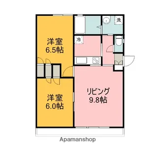ハピネスローズ【201号室】の間取り