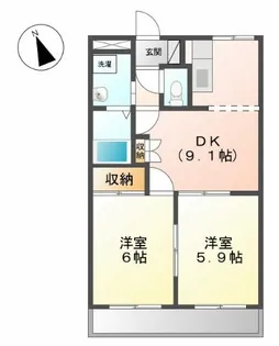 ピュアハイツK872【00105号室】の間取り