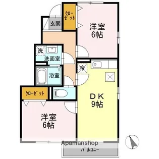 セジュールほんどうA棟【1階】の間取り