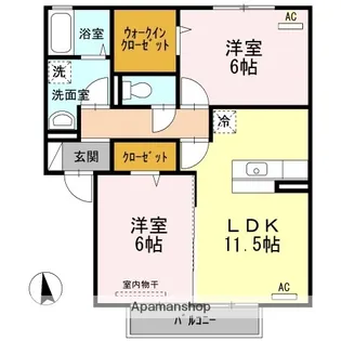 アークパレ B棟【2階】の間取り