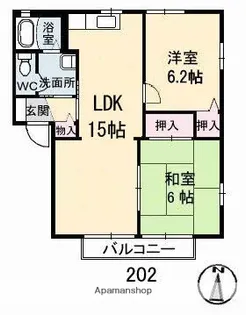 セントラルヴィレッジ B棟【2階】の間取り
