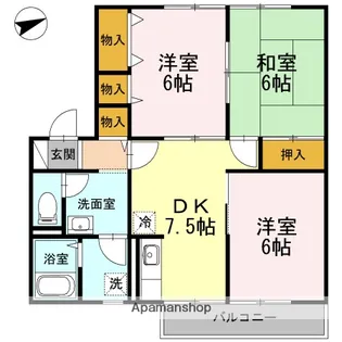 ピュアハウス絹【2階】の間取り