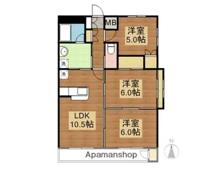 ハートフルKAGAMIⅠ【301号室】の間取り