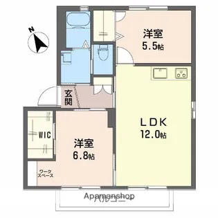シャーメゾンエイレーネ3棟【2階】の間取り