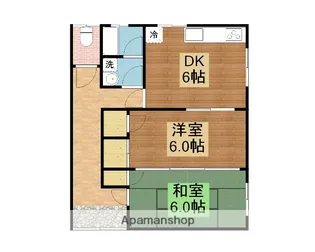 中長者貸家【2号室】の間取り