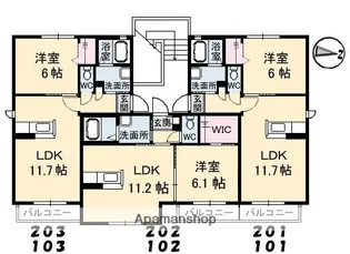 シャルムナイトウB棟【2階】の間取り