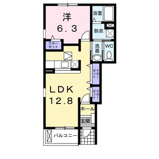 エクセル コートA【1階】の間取り