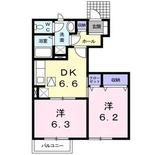 サンビレッジ オノA【1階】の間取り