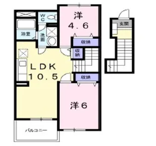 レジデンスヒルC【2階】の間取り