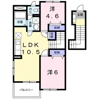 レジデンスヒルC【2階】の間取り