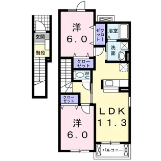エレガンシア・コリーヌⅤ【2階】の間取り