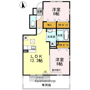 広島県東広島市八本松町米満【アパート】の間取り