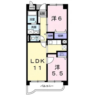 若山ガーデンヒル C棟【3階】の間取り