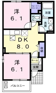 ベル アルカンシェルⅡB【1階】の間取り