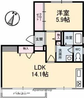 フレグランス竹原B【2階】の間取り