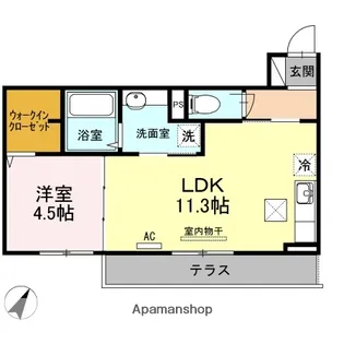 ラルーチェA【1階】の間取り