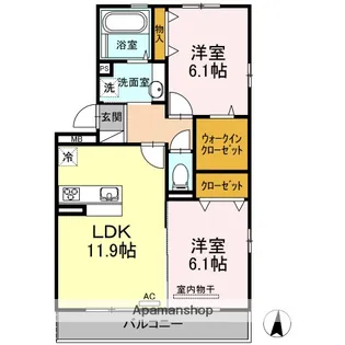 フリージア【3階】の間取り
