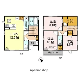 たちばな E棟【E号室】の間取り