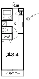 アップルハウス2番館【203号室号室】の間取り